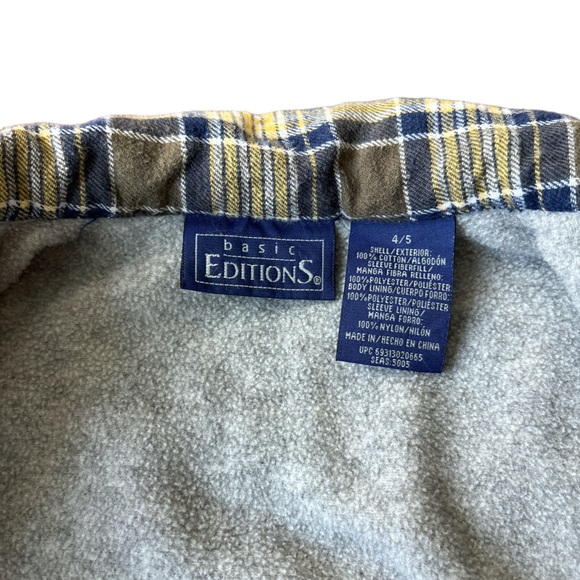 Basic Editions Boys 4/5 Lined Flannel Button Up - Picture 3 of 4